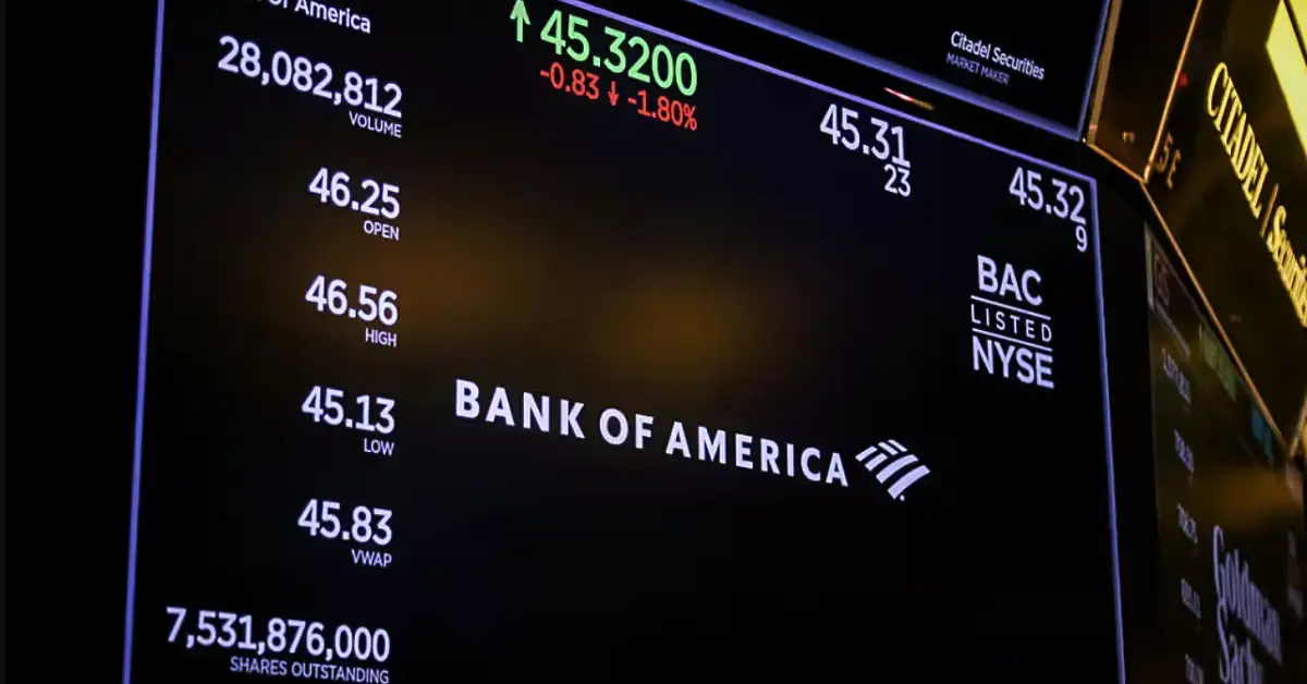 Trading Floor - Bank of America Stock Market