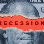 Hundred Dollar Bill with Recession Text in the middle - Labor market and recession fears news