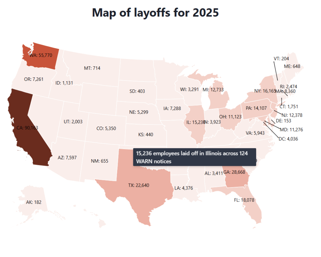 Layoffs in Illinois 2025.